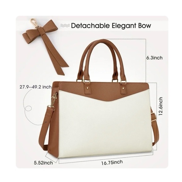 💚Rainsmore Laptop Bag for Women 15.6 in PU Tote - Picture 4 of 8